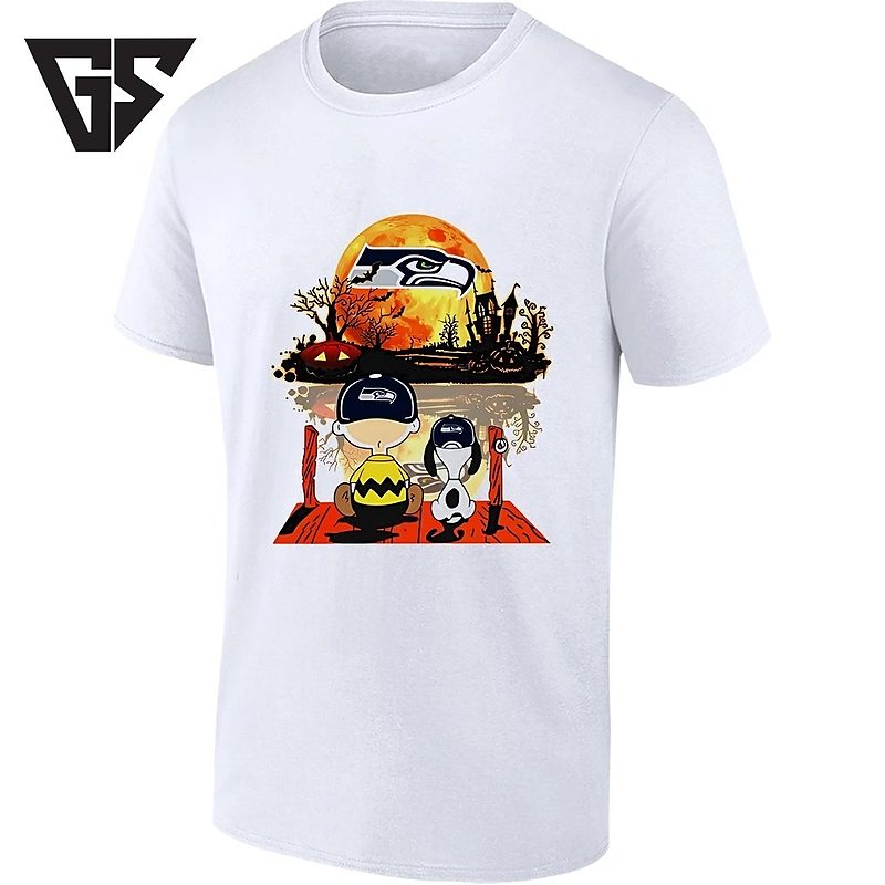 Seattle Seahawks Charlie Brown And Snoopy Halloween T-Shirt Seattle Seahawks Charlie Brown And Snoopy Halloween T-Shirt