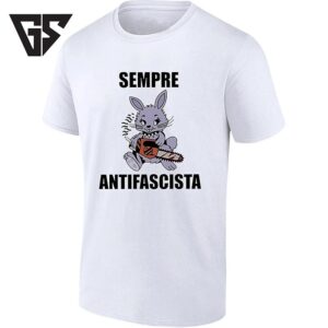 Sempre Antifascista Bunny With Chainsaw T-Shirt