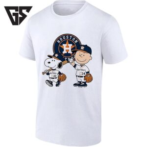 Snoopy And Charlie Brown Houston Astros Baseball Players T-Shirt
