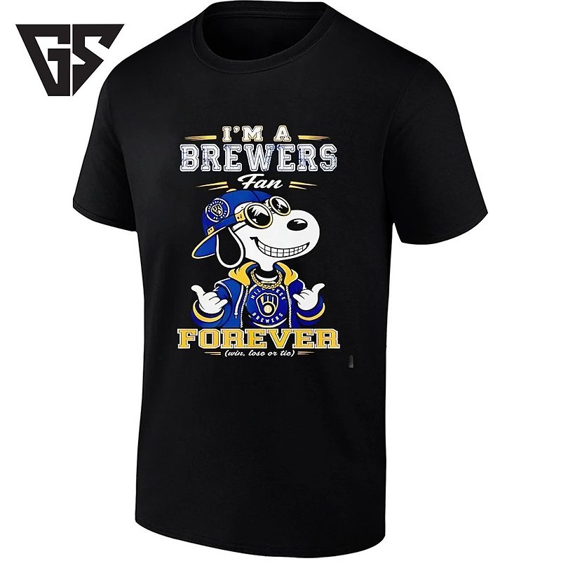 Snoopy I’m A Milwaukee Brewers Fan Forever T-Shirt Snoopy I’m A Milwaukee Brewers Fan Forever T-Shirt