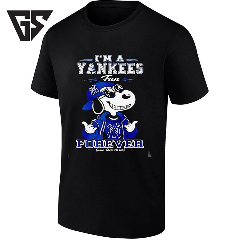 Snoopy I’m A Yankees Fan Forever Win Lose Or Tie T-Shirt Snoopy I’m A Yankees Fan Forever Win Lose Or Tie T-Shirt