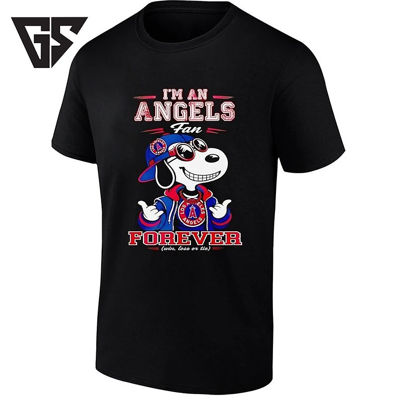 Snoopy I’m An Angels Fan Forever Win Lose Or Tie T-Shirt Snoopy I’m An Angels Fan Forever Win Lose Or Tie T-Shirt
