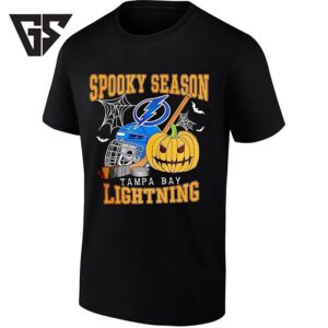 Tampa Bay Lightning X Spooky Season Halloween Hockey Pumpkin And Helmet T-Shirt