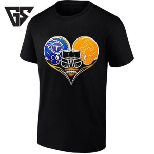 Tennessee Titans And Tennessee Volunteers Football Heart T-Shirt
