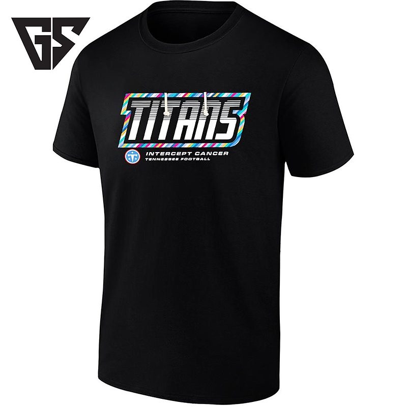 Tennessee Titans Intercept Cancer Football T-Shirt Tennessee Titans Intercept Cancer Football T-Shirt