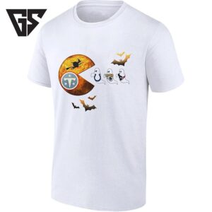 Tennessee Titans Pac-Man Halloween With Colts Jaguars And Texans Ghosts T-Shirt