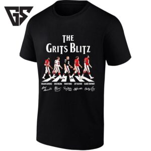The Grits Blitz Rolland Lawrence Greg Brezina Tommy Nobis Jeff Van Note Claude Humphrey Signature T-Shirt