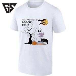 The Midnight Book Club Ghost Reading With Black Cat T-Shirt