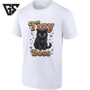 Tiny Boss Retro Black Cat T-Shirt