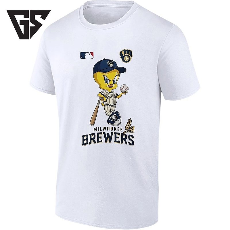 Tweety Bird Milwaukee Brewers Holding Baseball T-Shirt Tweety Bird Milwaukee Brewers Holding Baseball T-Shirt
