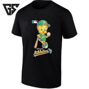 Tweety Bird Oakland Athletics Holding Baseball T-Shirt