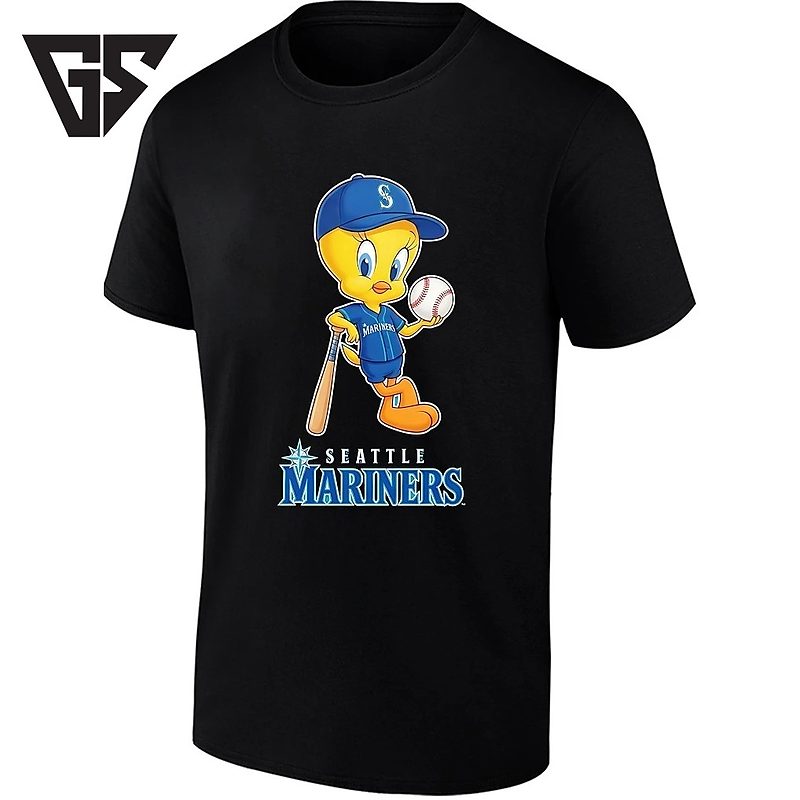 Tweety Bird Seattle Mariners Holding Baseball T-Shirt Tweety Bird Seattle Mariners Holding Baseball T-Shirt