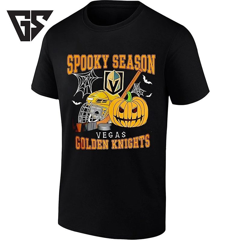 Vegas Golden Knights X Spooky Season Halloween Hockey Pumpkin And Helmet T-Shirt Vegas Golden Knights X Spooky Season Halloween Hockey Pumpkin And Helmet T-Shirt