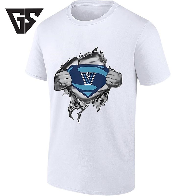 Villanova Wildcats Superman Logo NCAA Basketball T-Shirt Villanova Wildcats Superman Logo NCAA Basketball T-Shirt