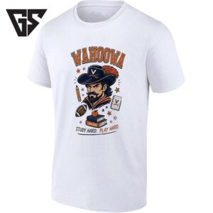 Virginia Cavaliers Mascot Wahoowa Stationery Study Hard Play Hard T-Shirt