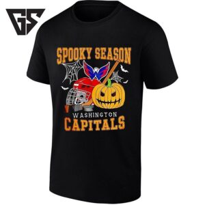 Washington Capitals X Spooky Season Halloween Hockey Pumpkin And Helmet T-Shirt