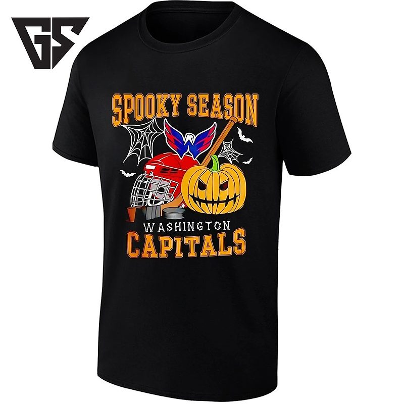 Washington Capitals X Spooky Season Halloween Hockey Pumpkin And Helmet T-Shirt Washington Capitals X Spooky Season Halloween Hockey Pumpkin And Helmet T-Shirt