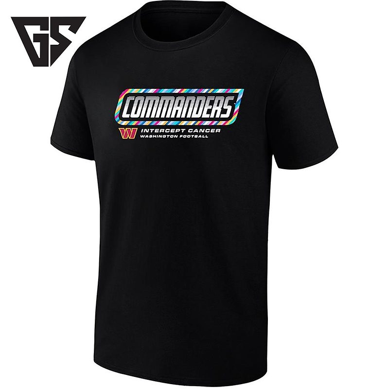 Washington Commanders Intercept Cancer Football T-Shirt Washington Commanders Intercept Cancer Football T-Shirt