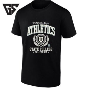 West Division League Athletics State College California Est 1982 T-Shirt
