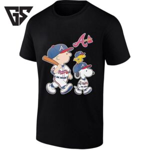 Woodstock Charlie Brown And Snoopy Atlanta Braves Baseball T-Shirt