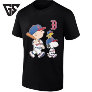Woodstock Charlie Brown And Snoopy Boston Red Sox T-Shirt