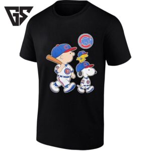 Woodstock Charlie Brown And Snoopy Chicago Cubs Baseball T-Shirt