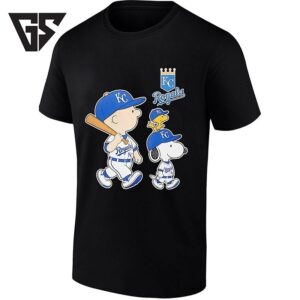 Woodstock Charlie Brown And Snoopy Kansas City Royals Baseball T-Shirt