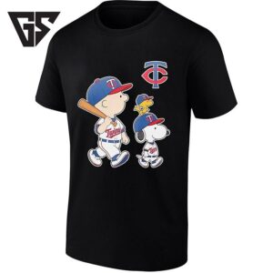Woodstock Charlie Brown And Snoopy Minnesota Twins Baseball T-Shirt