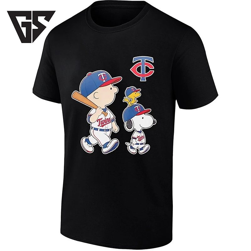 Woodstock Charlie Brown And Snoopy Minnesota Twins Baseball T-Shirt Woodstock Charlie Brown And Snoopy Minnesota Twins Baseball T-Shirt