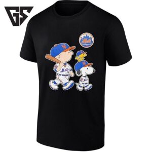 Woodstock Charlie Brown And Snoopy New York Mets Baseball T-Shirt