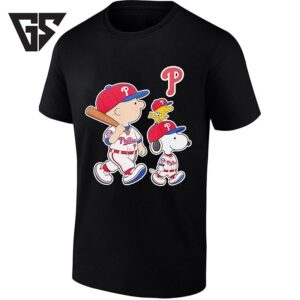 Woodstock Charlie Brown And Snoopy Philadelphia Phillies Baseball T-Shirt
