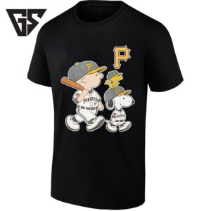 Woodstock Charlie Brown And Snoopy Pittsburgh Pirates Baseball T-Shirt