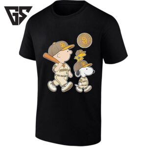 Woodstock Charlie Brown And Snoopy San Diego Padres Baseball Club T-Shirt