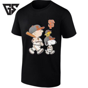 Woodstock Charlie Brown And Snoopy San Francisco Giants T-Shirt