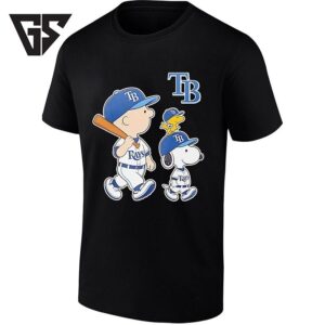 Woodstock Charlie Brown And Snoopy Tampa Bay Rays Baseball T-Shirt