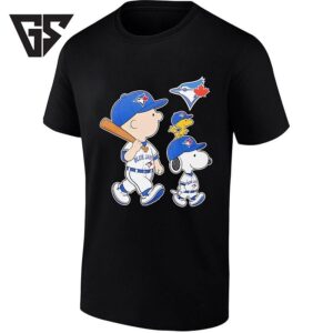 Woodstock Charlie Brown And Snoopy Toronto Blue Jays Baseball T-Shirt