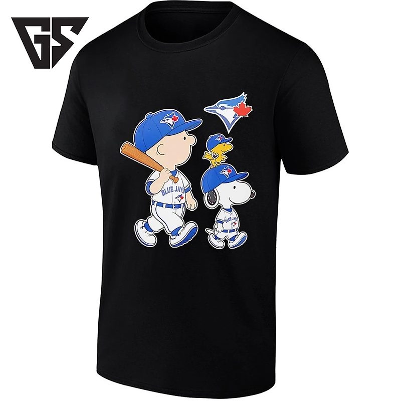 Woodstock Charlie Brown And Snoopy Toronto Blue Jays Baseball T-Shirt Woodstock Charlie Brown And Snoopy Toronto Blue Jays Baseball T-Shirt