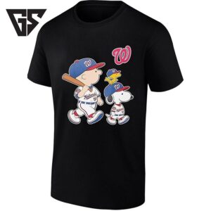 Woodstock Charlie Brown And Snoopy Washington Nationals Baseball T-Shirt
