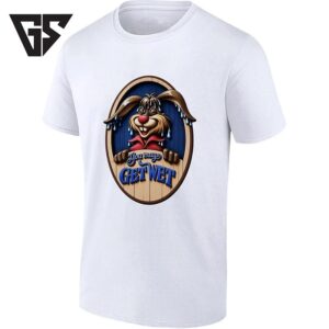 You May Get Wet Cartoon Rabbit Playful Character T-Shirt